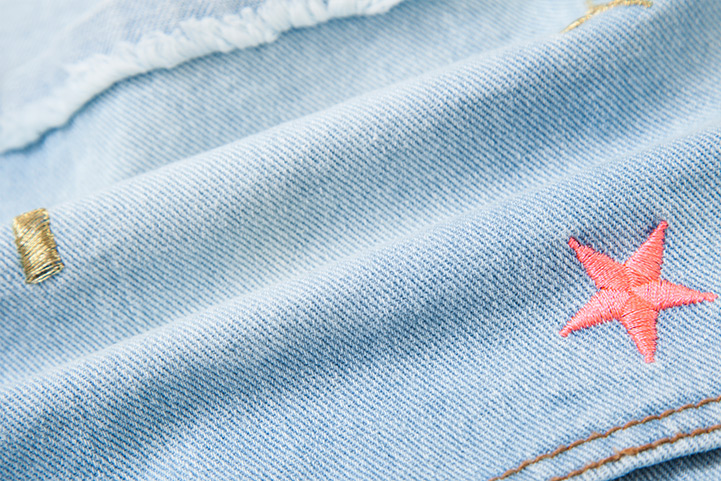 女童水洗刺繡款全棉牛仔短褲(圖6)